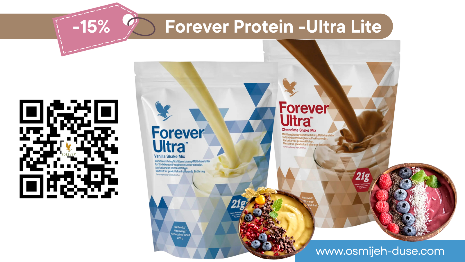 Forever Lite Ultra s Aminoteinom- okusi - vanilija i čokolada!