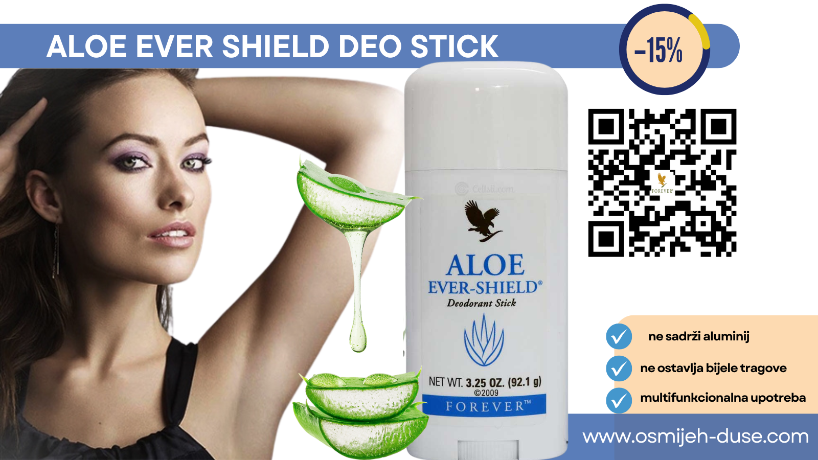 Deodorant stick -Aloe Ever Shield